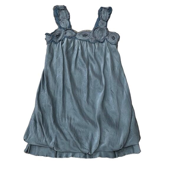 BCBGMaxAzria Silk Satin Mini Dress 3D Embroidered Floral Size S - Picture 1 of 8